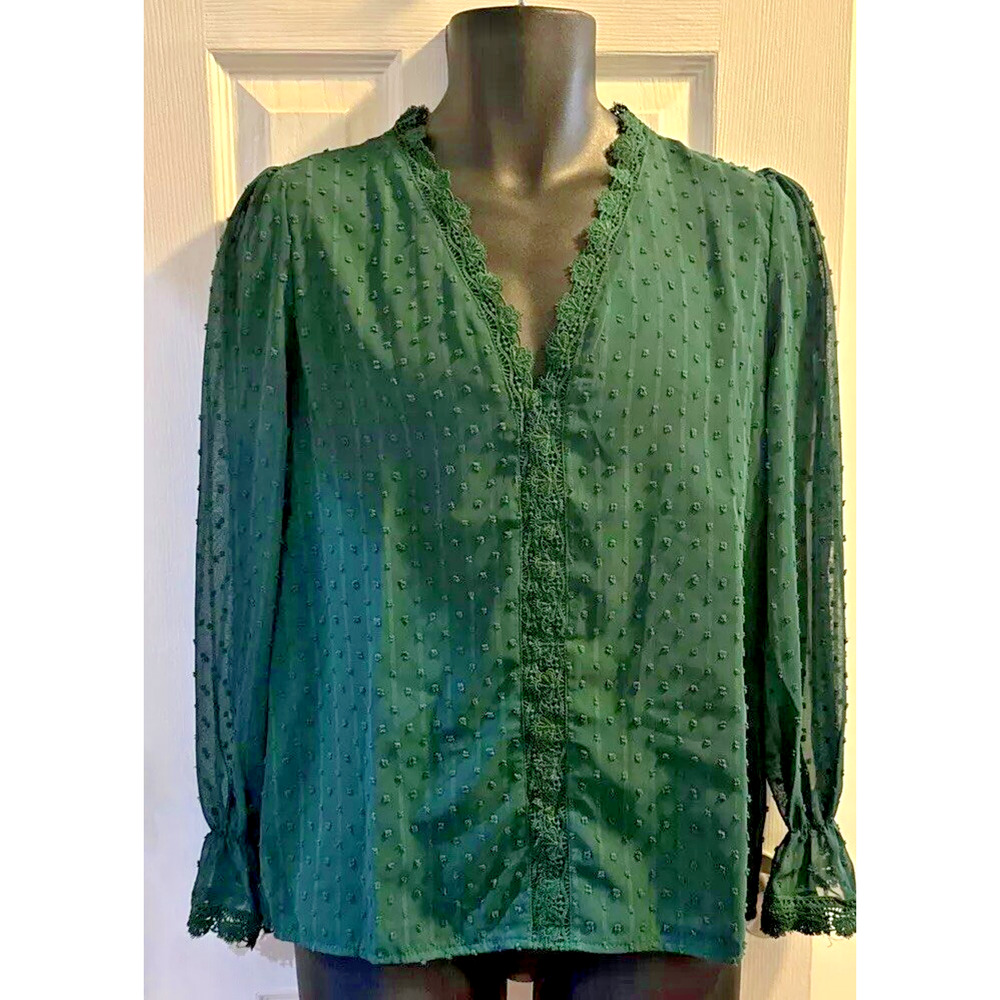 Green‎ Camisa Long Sleeve Dressy Shirt Small